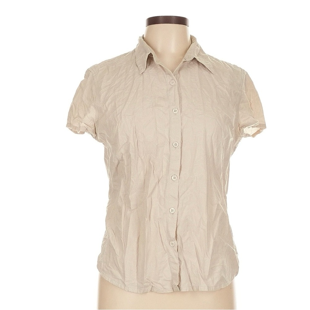 Columbia Women's Light Beige Khaki Button-Down Shirt